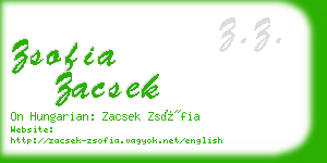 zsofia zacsek business card